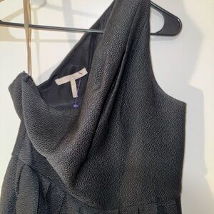 Halston Heritage Black One-Shoulder Dress